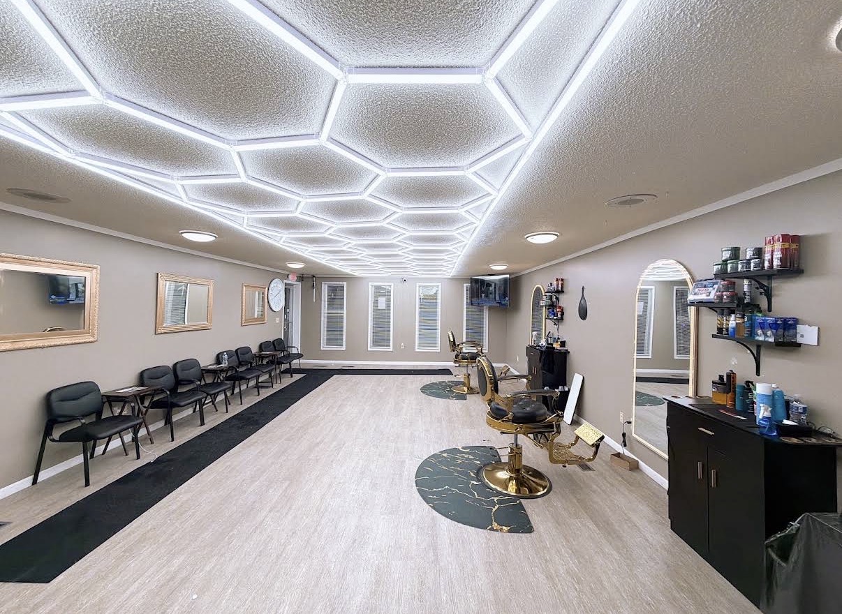 Inside Sam's Barbershop on E Chicago St in Coldwater, Michigan